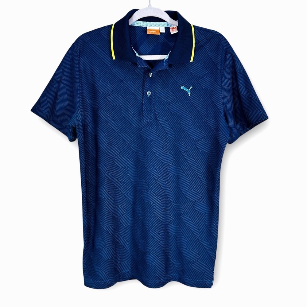 Puma‎ Cobra Golf Men's Polo Shirt DryCELL Performance Geometric Print  Medium